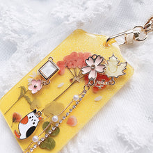 Load image into Gallery viewer, Autumn Cat Card Holder with Chain Holder
