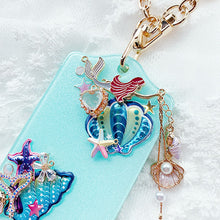 Load image into Gallery viewer, Mermaid Blue Card Holder with Chain Holder
