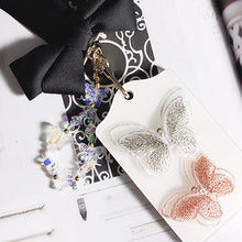 Load image into Gallery viewer, Butterflies Card Holder (White) with Bow Lanyard
