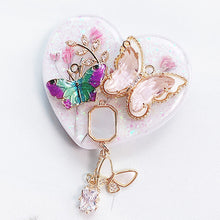 Load image into Gallery viewer, Butterfly Glitters Heart Shaped Phone Grip
