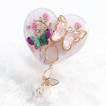 Load image into Gallery viewer, Butterfly Glitters Heart Shaped Phone Grip
