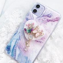 Load image into Gallery viewer, Butterfly Glitters Heart Shaped Phone Grip
